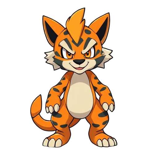 a pokémon like fire tiger badass