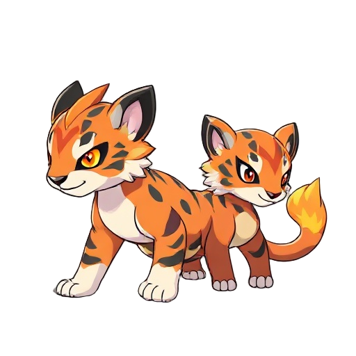 a pokémon like fire tiger cubs evolution 