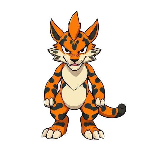 a pokémon like fire tiger badass