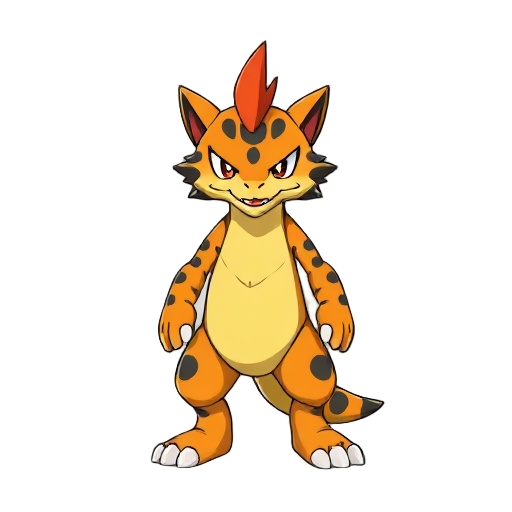 a pokémon like fire tiger badass