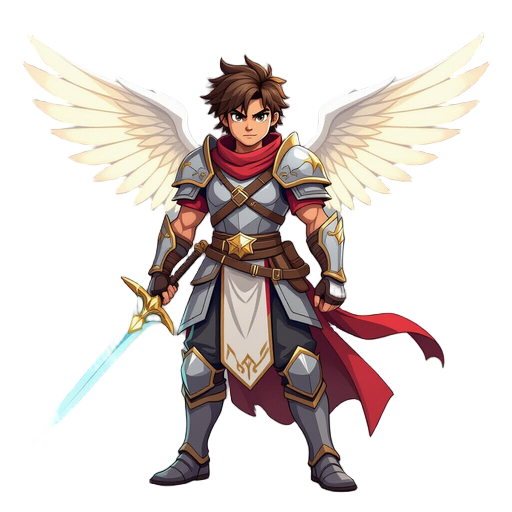 un angel guerrero con espada de luz