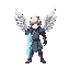 un angel guerrero con espada de luz