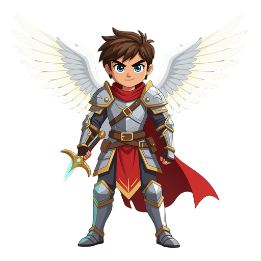 un angel guerrero con espada de luz