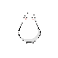 a minimalist hand-drawn cartoon character with a white, irregular, blob-like body. the body is large, uneven, and organic, wider at the top and slightly narrower at the bottom, with no neck and no clothing. the face is placed on the upper center of the bo