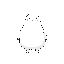 a minimalist hand-drawn cartoon character with a white, irregular, blob-like body. the body is large, uneven, and organic, wider at the top and slightly narrower at the bottom, with no neck and no clothing. the face is placed on the upper center of the bo