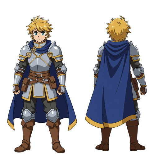 crea un personaggio nello stile di king arthur di entaku no kishi monogatari - moero āsā 