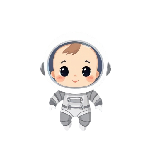 un bebe en un traje espacial que esta dentro de una nave en el espacio recien despierto despues de una criogenia