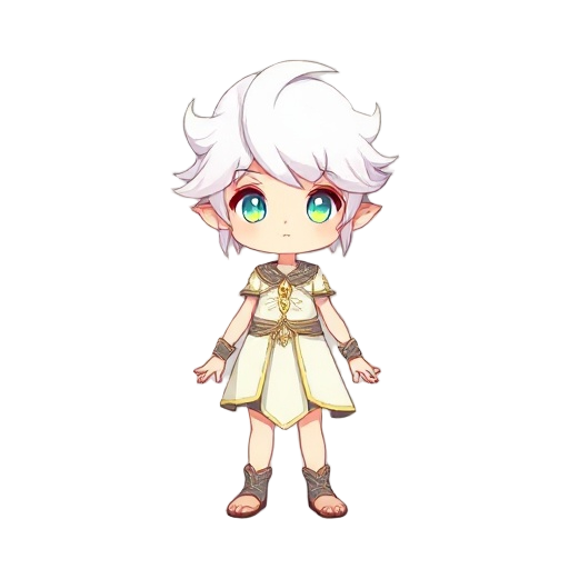 aurora child of light, child aurora iddle sprite, white hair