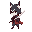 kid with kitsune mask a swordsmans cut, a katana on back, and a swordsmans outfit
