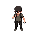a character for a 2d top-down survival horror game, seen from a perpendicular top-down angle. showing the head and shoulders; if the character is walking, the legs may be shown. the chest, face, and back should not be visible. aiming a weapon.