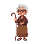 traditional mexican grandmother with cane and glasses