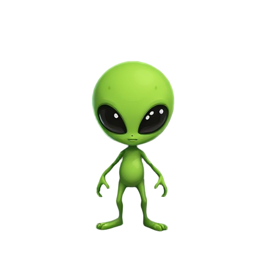 um alien verde corpo magro e pequeno 