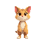 cute anthropomorphic cat, standing on two legs. 