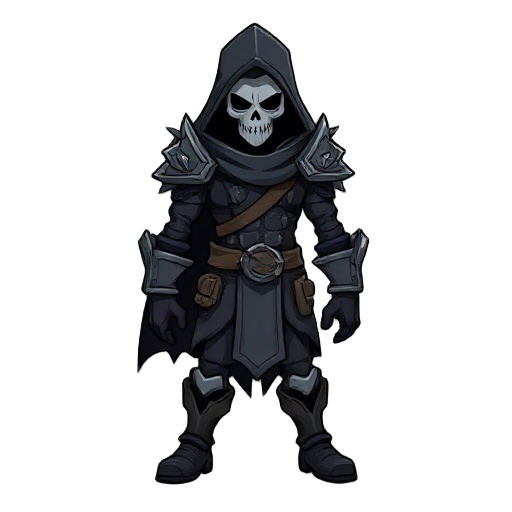 um minerador do vazio , ele serve ao lord dark , suas vestes sao ruins , seu corpo e meio morto vivo , animacao em 5 frames idle 