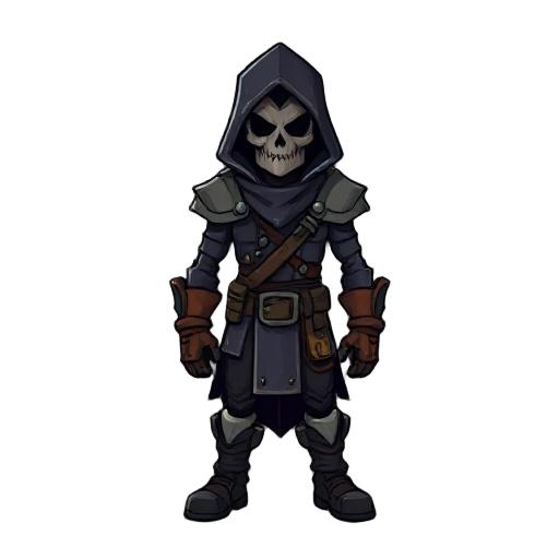 um minerador do vazio , ele serve ao lord dark , suas vestes sao ruins rasgadas de minerador  , ele nao usa capuz ele e um minerador seu corpo e meio morto vivo , animacao em 5 frames idle 