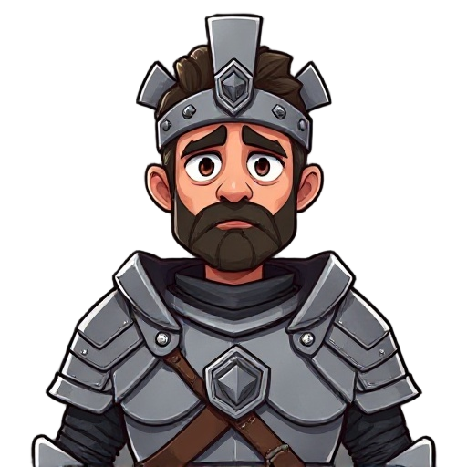 spanish conquisqdor i light armor, sad face.