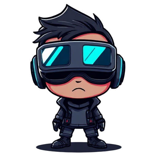 cyberpunk character with night vision goggles pixel game 