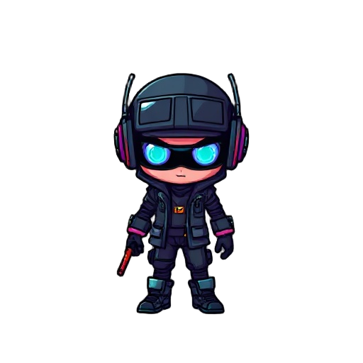 cyberpunk character make it look like a pixel game 