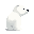 polar bear facing right