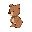 baby brown bear facing right
