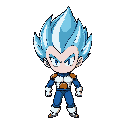 make vegeto super saiyan blue from drangonball super chibi version