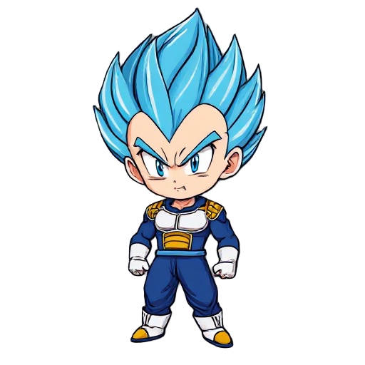 make vegeto super saiyan blue from drangonball super chibi version