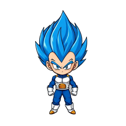 make vegeto super saiyan blue from drangonball super chibi version