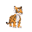 a flatten modular pixel tiger side image, modular mean it's head can be replace to an another animal head