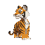 a flatten modular pixel tiger side view, 16bit * 16bit