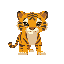 a flatten modular pixel tiger, modular mean it's head can be replace to an another animal head