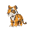 a flatten modular pixel tiger side view