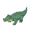 pixel crocodile,  side view, 16bit * 16bit