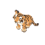 a flatten modular pixel tiger side view, 16bit * 16bit