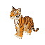 a flatten modular pixel tiger side view, 16bit * 16bit