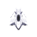 focusing on a space shooter game, create a simple white spaceship (i plan to add visual upgrades to this ship later).