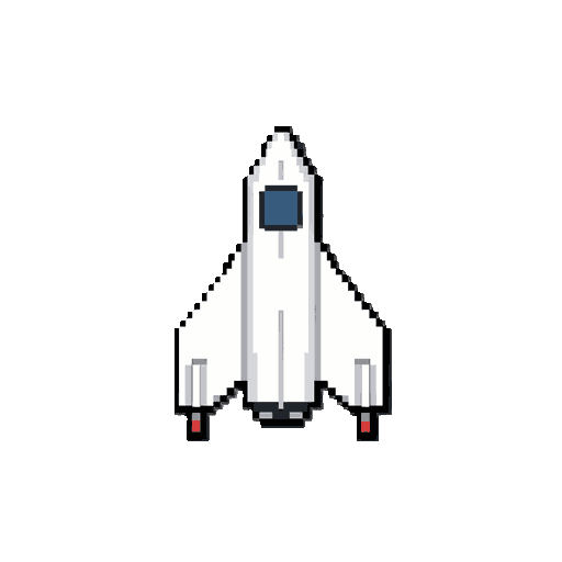 focusing on a space shooter game, create a simple white spaceship (i plan to add visual upgrades to this ship later).