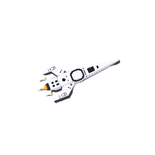 focusing on a space shooter game, create a simple white spaceship (i plan to add visual upgrades to this ship later).