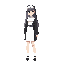 attractive anime woman, nun, full body