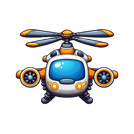create a compact helicopter that can fly in 4 different directions. 