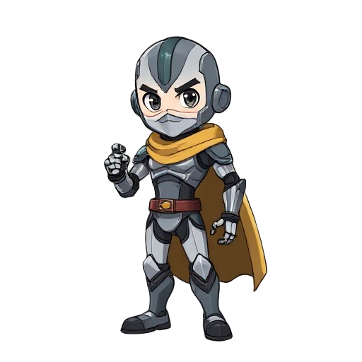 robo espada chin protagonista com capa