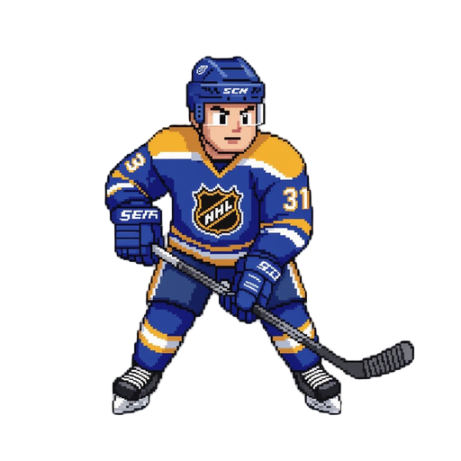 a hockey player pixelated sprite that looks like a nhl 94 skater for the sega genesis 16 bit