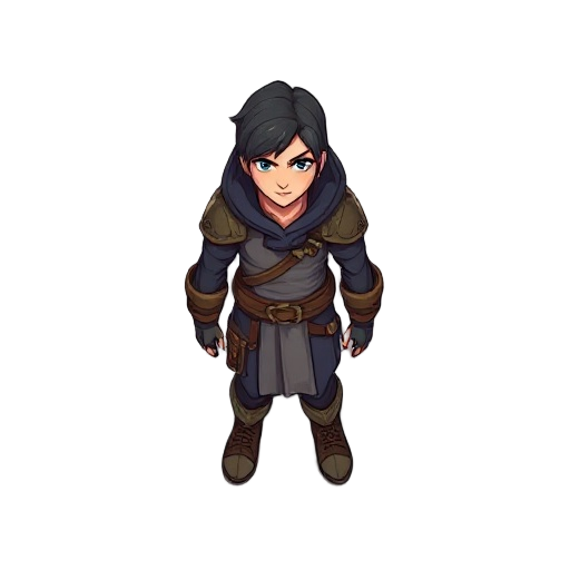 personagem inicial de um jogo mmorpg top down 2d