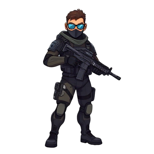 create a unique and memorable fps character designed for a modern shooter game. the character should have an original and futuristic name and act as an elite soldier, mercenary, or special forces operative. the personality must be calm under pressure, tac