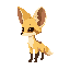 cute fennec fox, idle pose, side scroller,  game-ready, big eyes, big head, small body