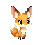 cute fennec fox, idle pose, side scroller,  game-ready, big eyes, big head, small body
