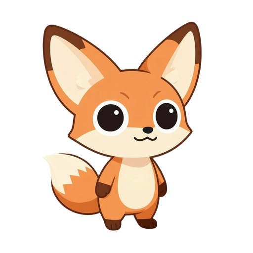 cute fennec fox, idle pose, side scroller,  game-ready, big eyes, big head, small body