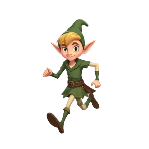 an elf running 