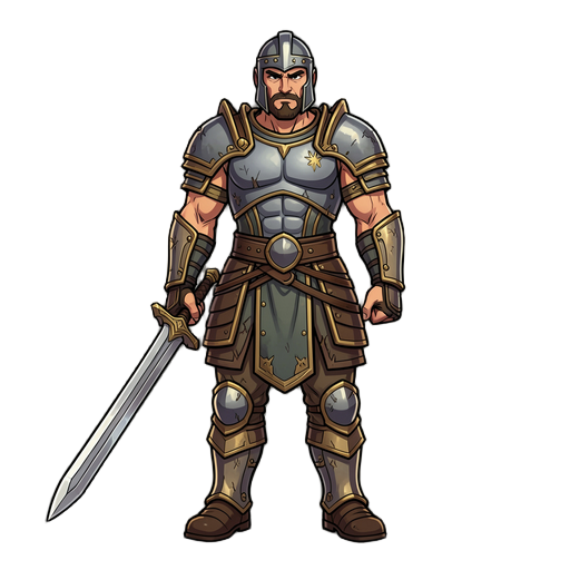 warrior with sword , strong , detailed