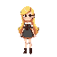 blond and fancy cute woman, stardew valley style, 16x32 pixels