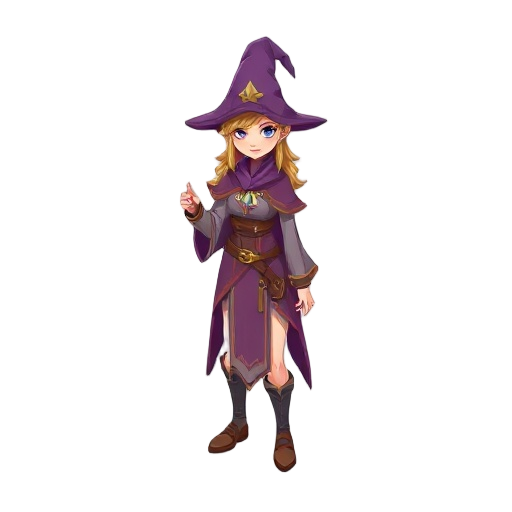 female wizard ilustration style